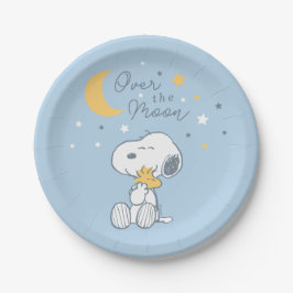 Plato De Papel Snoopy & Woodstock | Over the Moon Baby Shower Pap