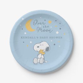 Plato De Papel Snoopy & Woodstock | Over the Moon Baby Shower Pap