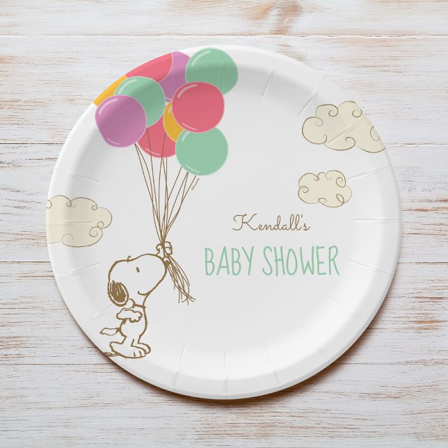 Plato De Papel Snoopy y Balloons Baby Shower (Subido por el creador)