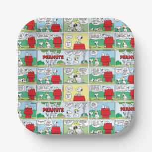 Plato De Papel Snoopy y sus hermanos Andy & Olaf
