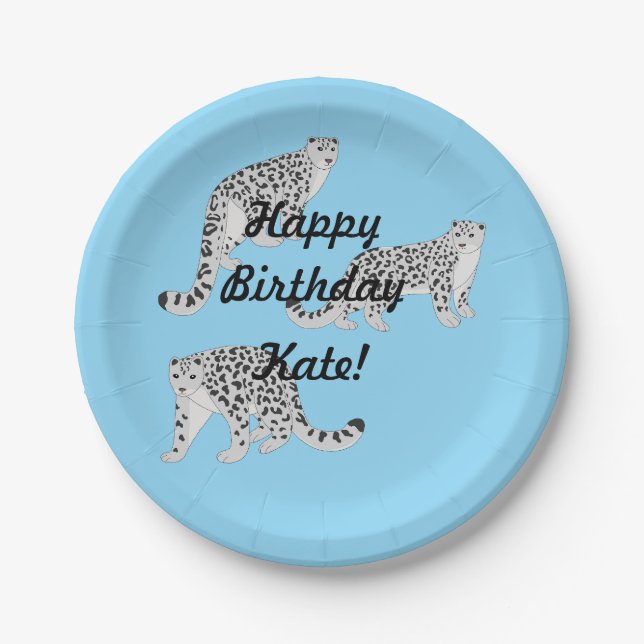 Plato De Papel Snow Leopards (Anverso)