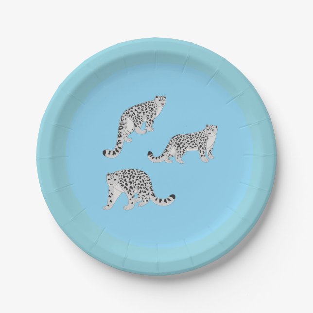 Plato De Papel Snow Leopards (Anverso)