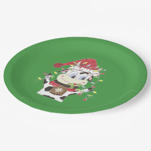 Plato De Papel Snowbell y las luces de Navidad placas de papel ve
