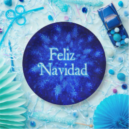 Plato De Papel Snowburst - Feliz Navidad