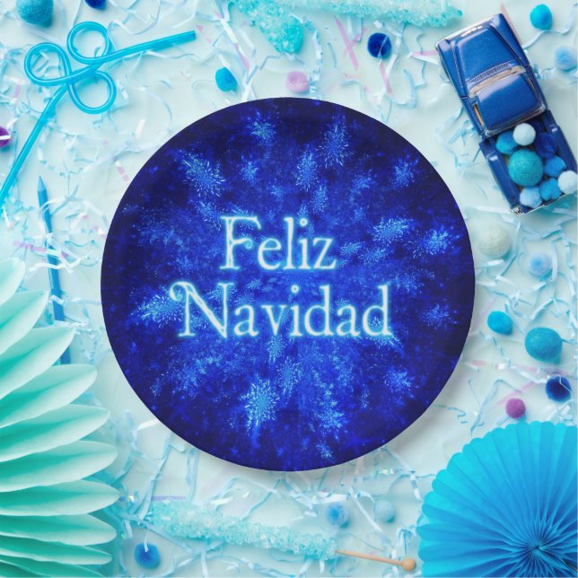 Plato De Papel Snowburst - Feliz Navidad (Fiesta)