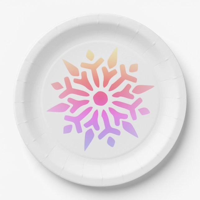 Plato De Papel Snowflake (Anverso)