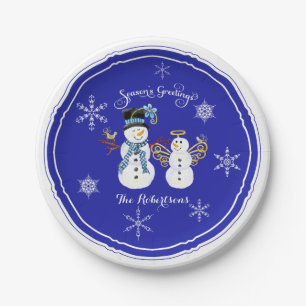 Plato De Papel Snowflake: Fiesta de navidad de la temporada de sa