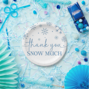 Plato De Papel Snowflake Invierno de cumpleaños 1