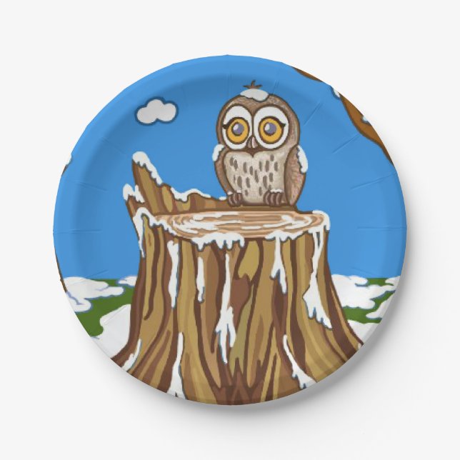 Plato De Papel Snowflake the Owl (Anverso)