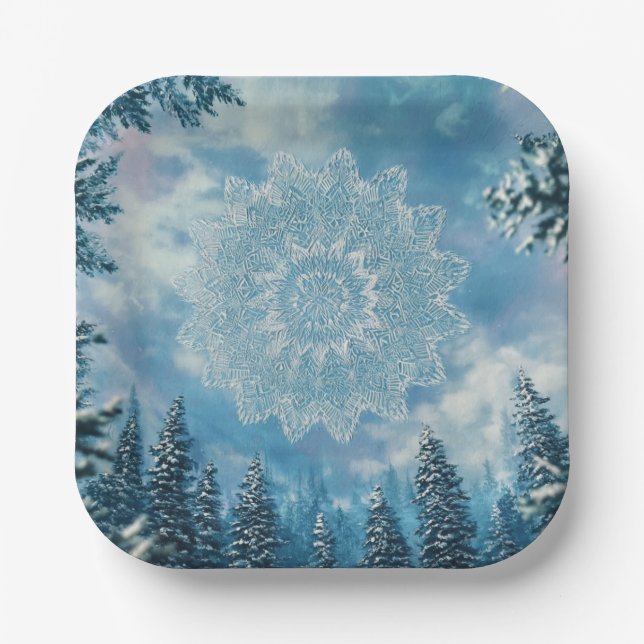 Plato De Papel SnowFlakeFrost (Anverso)