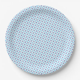 PLATO DE PAPEL SNOWFLAKES PATTERN, BLUE