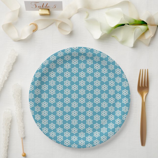 Plato De Papel Snowflakes pp1 (Boda)