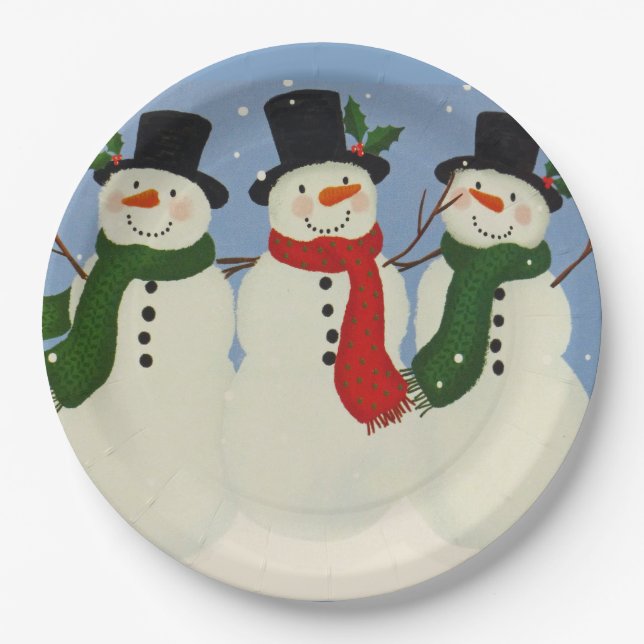Plato De Papel Snowman (Anverso)