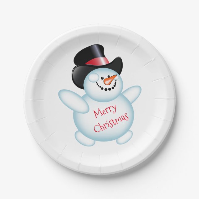 Plato De Papel Snowman (Anverso)