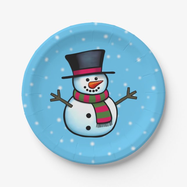 Plato De Papel Snowman (Anverso)