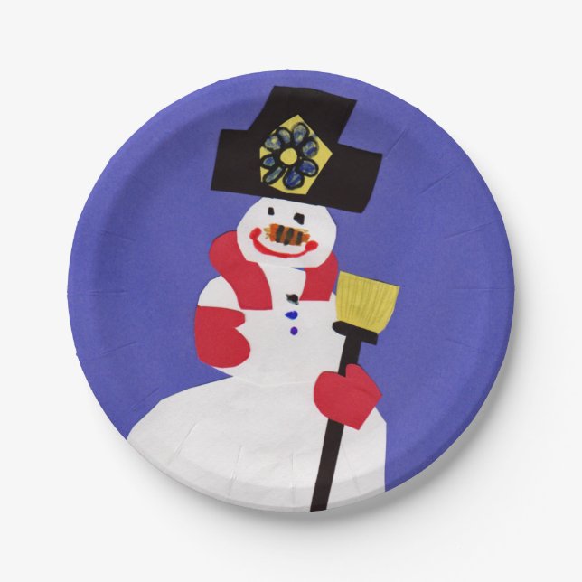 Plato De Papel Snowman por VictoriaShaylee (Anverso)