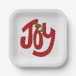 Plato De Papel Snowman Sobre La Alegría Del Punto De Polka