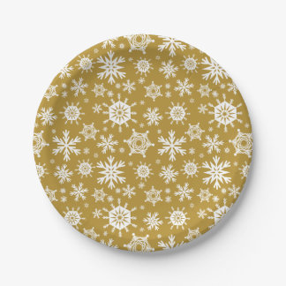 Plato De Papel Snowy Gold