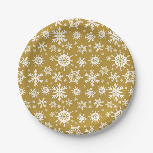 Plato De Papel Snowy Gold (Anverso)