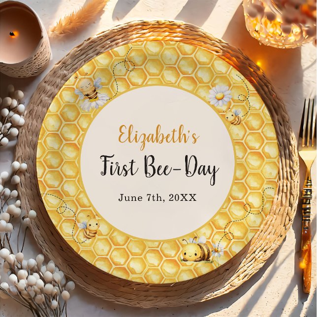 Plato De Papel So Sweet To Bee Birthday Paper Plates (Subido por el creador)