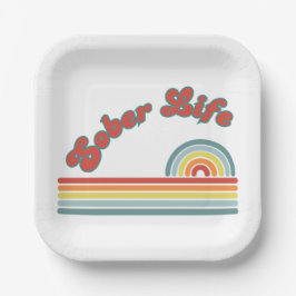 Plato De Papel Sober Life Paper Plates Recovery Celebration