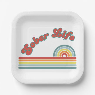 Plato De Papel Sober Life Paper Plates Recovery Celebration