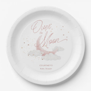 Plato De Papel Sobre el Baby Shower de las estrellas del oro rosa