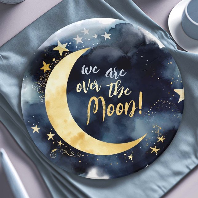 Plato De Papel Sobre el espacio de las estrellas celestes de Baby (Subido por el creador)
