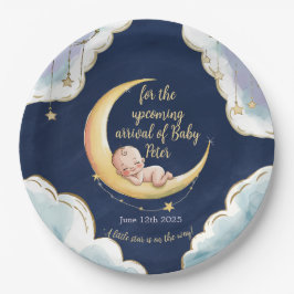 Plato De Papel Sobre la luna Baby Celestial