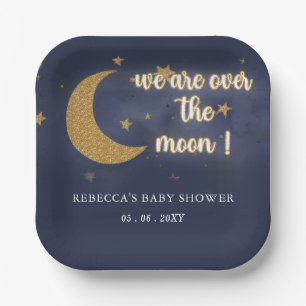 Plato De Papel Sobre la Luna Un Baby Shower Neutral De Género