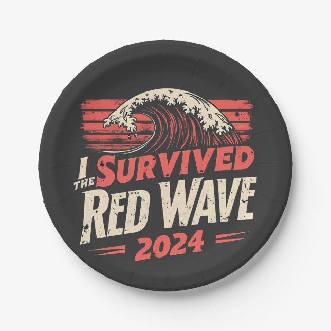 Plato De Papel Sobreviví a la ola roja 2024. Trump ganó la inagur (Anverso)