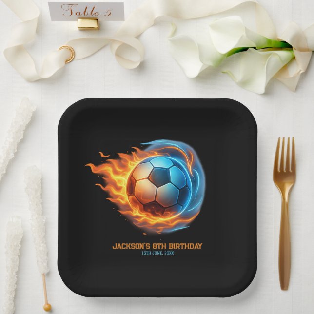 Plato De Papel Soccer Theme Birthday Party Athlete Birthday  (Boda)