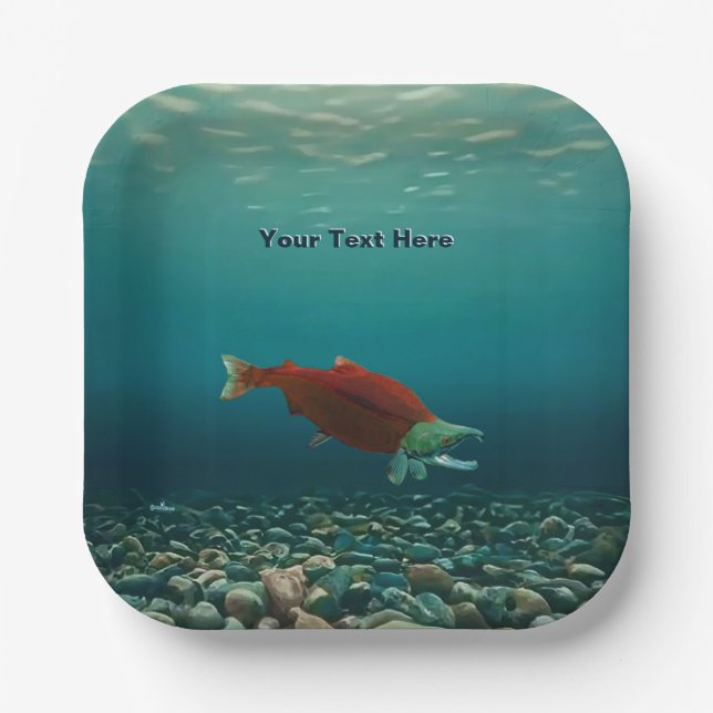 Plato De Papel Sockeye Salmon (Anverso)