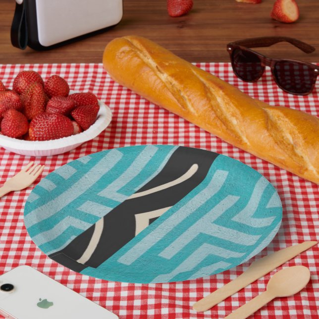 Plato De Papel Sofisticada isla caribeña africana de lujo (Picnic)