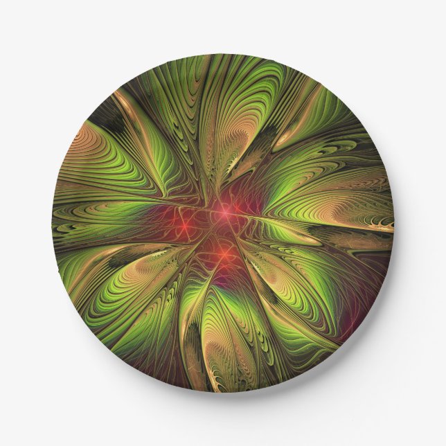 Plato De Papel Soft and tenderness fractal fantasy flowers  (Anverso)