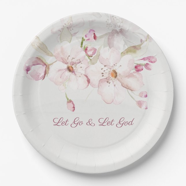 Plato De Papel Soft Pink Blossom Women's Church (Anverso)
