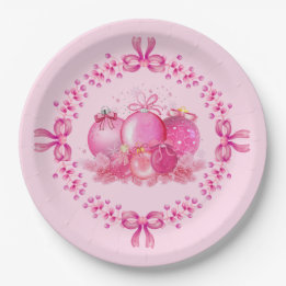Plato De Papel Soft Pink Ornament Holiday Collection