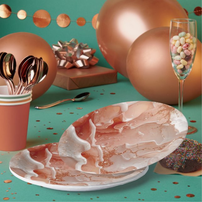 Plato De Papel Soft Waves & Golden Lines (Multi)