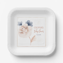 Plato De Papel Soft Wildflowers Modern Baby Shower
