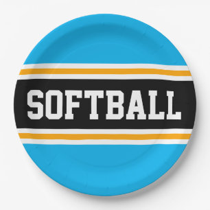 Plato De Papel SOFTBALL Divertido Cielo Brillante Azul Negro Nara