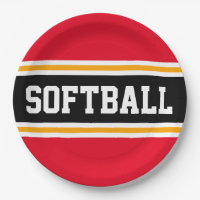SOFTBALL Rojo Brillante Negro Naranja Rayas de Car