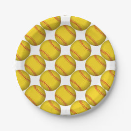 Plato De Papel Softbol Amarillo