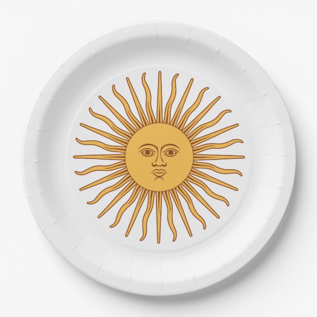 Plato De Papel Sol de mayo (domingo argentino) (Anverso)