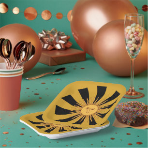 Plato De Papel Sol dorado argentino, Sol de Mayo