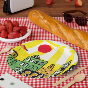 PLATO DE PAPEL SOL EN LA CIUDAD