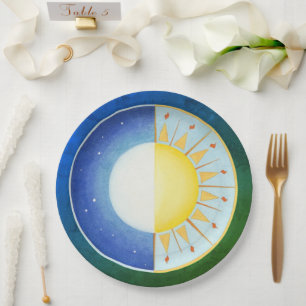 Plato De Papel Sol equinoccio y luna