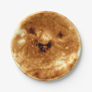 Plato De Papel Sol sonriente del Observatorio Solar de la NASA