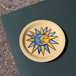 Plato De Papel Sol y Luna