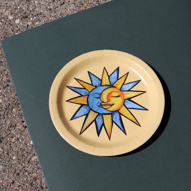 Plato De Papel Sol y Luna (Subido por el creador)