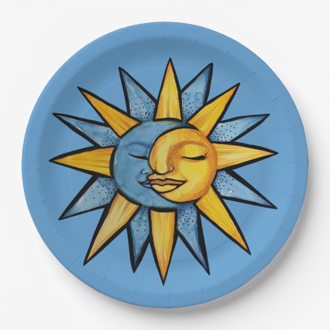 Plato De Papel Sol y Luna (Anverso)